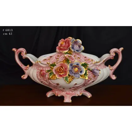 Picture Ceramic vase with decorations for a stylish dining room