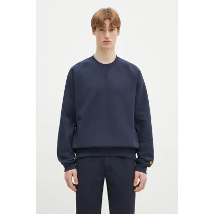 Zdjęcie Carhartt WIP bluza Chase Sweat męska kolor granatowy gładka I033660.2MZXX