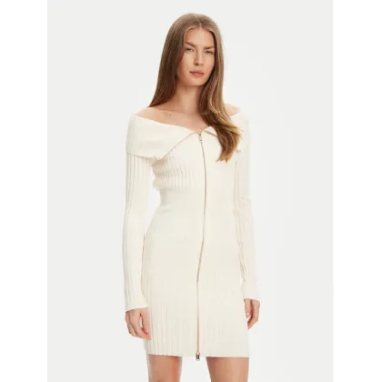 Zdjęcie Guess Sukienka dzianinowa W5YK28 Z30I2 Écru Slim Fit