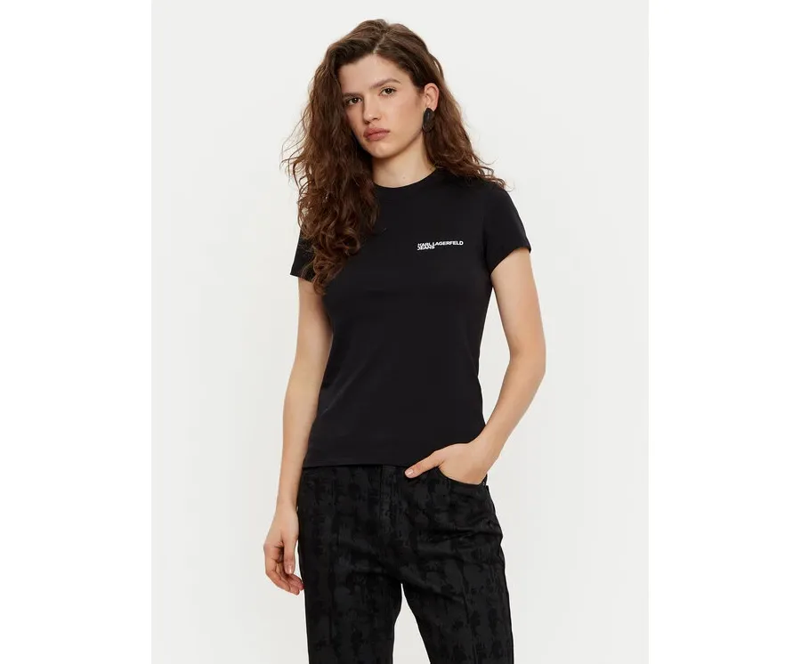 obrazek 1 Karl Lagerfeld Jeans T-Shirt A1W17004 Czarny Slim Fit