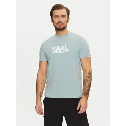 Zdjęcie KARL LAGERFELD T-Shirt 755087 551235 Błękitny Regular Fit