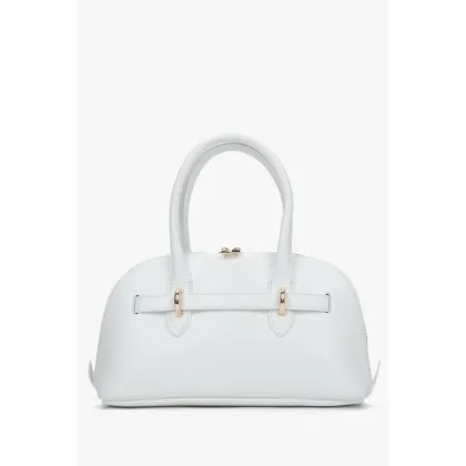 Zdjęcie Estro: Biała torebka damska na ramię z włoskiej skóry naturalnej Premium