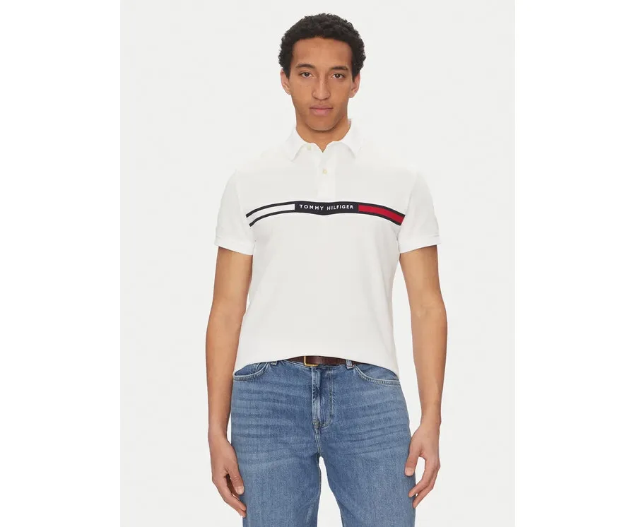 obrazek 1 Tommy Hilfiger Polo Chest Insert MW0MW38130 Biały Regular Fit