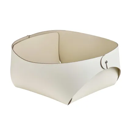 Picture White stylish Flora basket made of leather