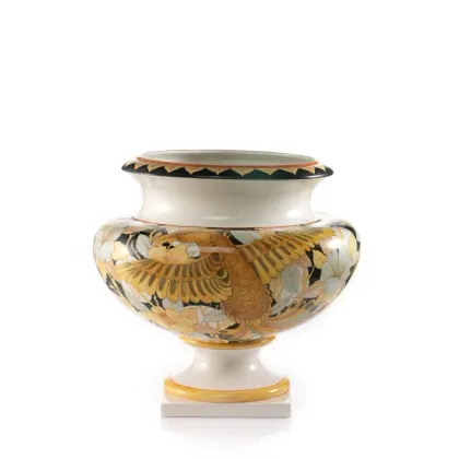 Picture Oriental decorative vase with plant motifs made of ceramics - Ceramiche ML