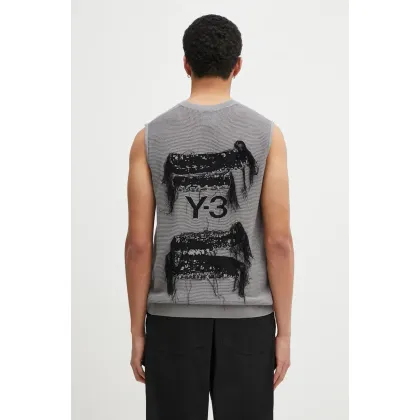 Zdjęcie Y-3 kamizelka Graphic Knit Vest męski kolor szary lekki JM3237