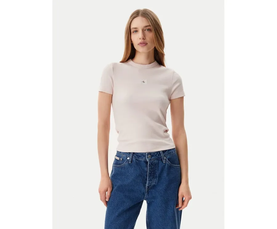 obrazek 1 Calvin Klein Jeans T-Shirt J20J225245 Różowy Slim Fit