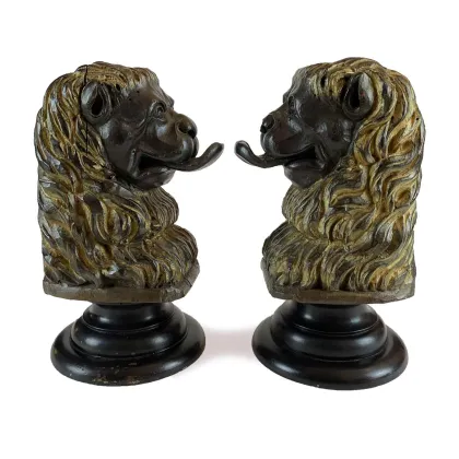 Zdjęcie Włoska para XVII-wiecznych rzeźbionych lwów