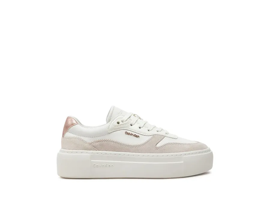 obrazek 1 Calvin Klein Sneakersy Ff Cupsole Lace Up W/Ml Mix M HW0HW02125 Biały