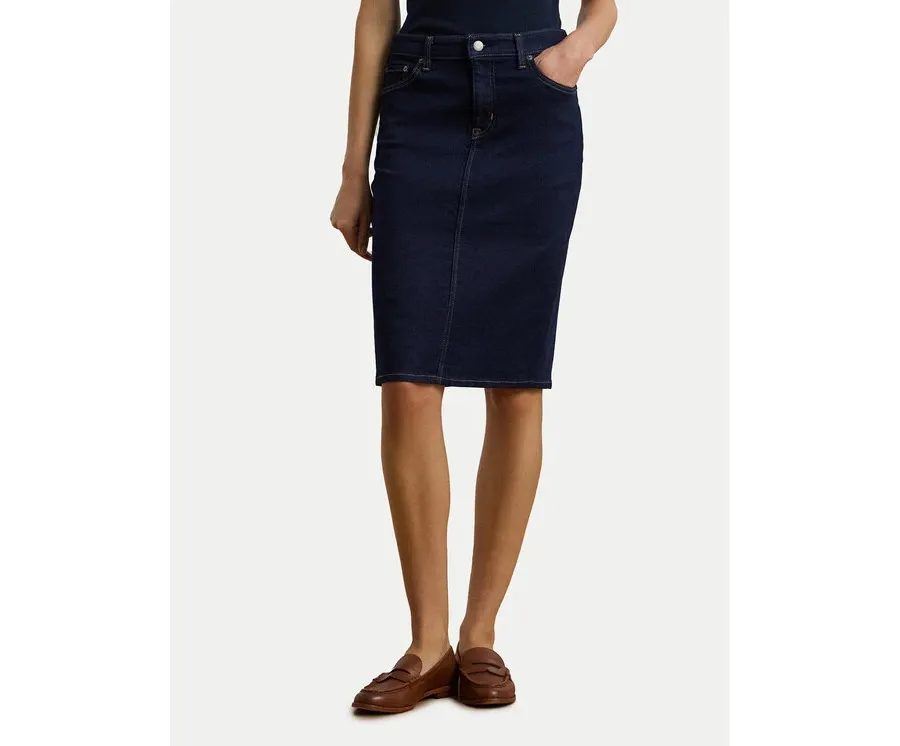 obrazek 1 LAUREN RALPH LAUREN Spódnica jeansowa 200813134001 Granatowy Straight Fit