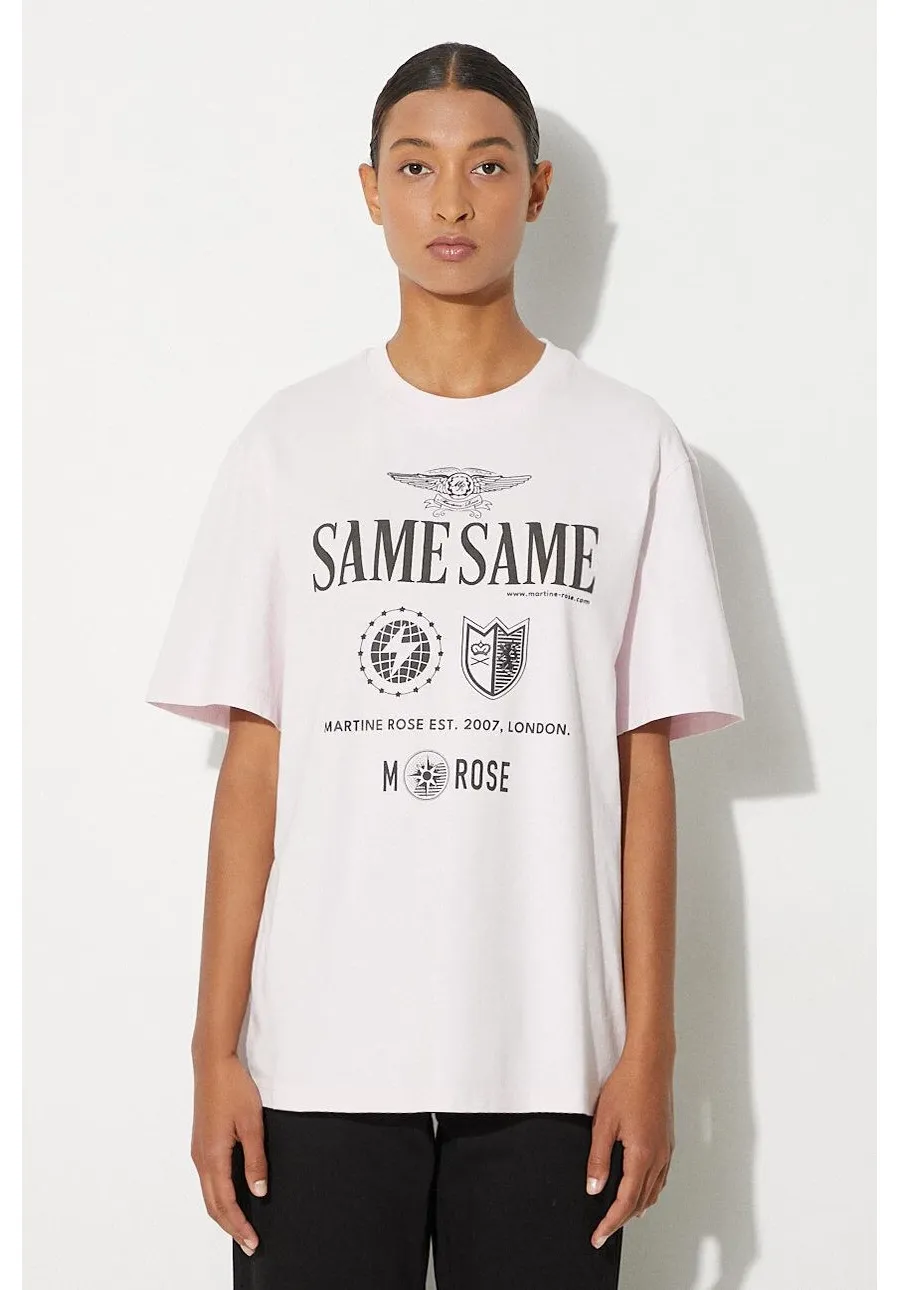 obrazek 1 Martine Rose t-shirt bawełniany Classic T-Shirt kolor różowy z nadrukiem 603JE01101F