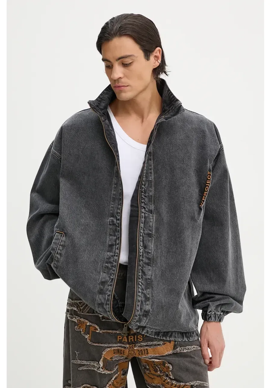 obrazek 1 Y/Project kurtka jeansowa EVERGREEN PINCHED LOGO DENIM WINDBREAKER męska kolor szary przejściowa oversize 207JA002