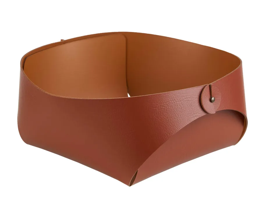 obrazek 1 Bordowy koszyk Flora wykonany z naturalnej skóry