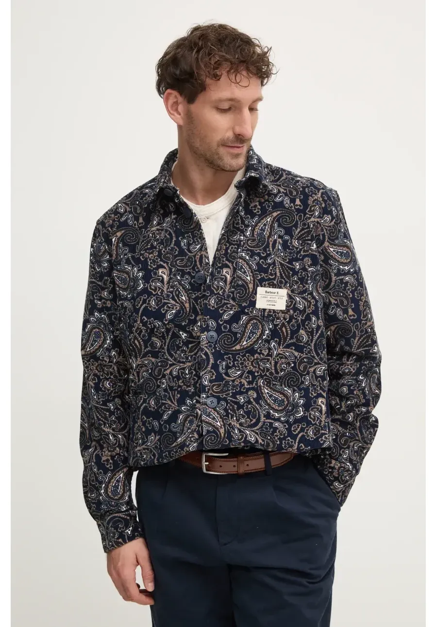 obrazek 1 Barbour koszula sztruksowa kolor granatowy relaxed z kołnierzykiem klasycznym MOS0410NY91