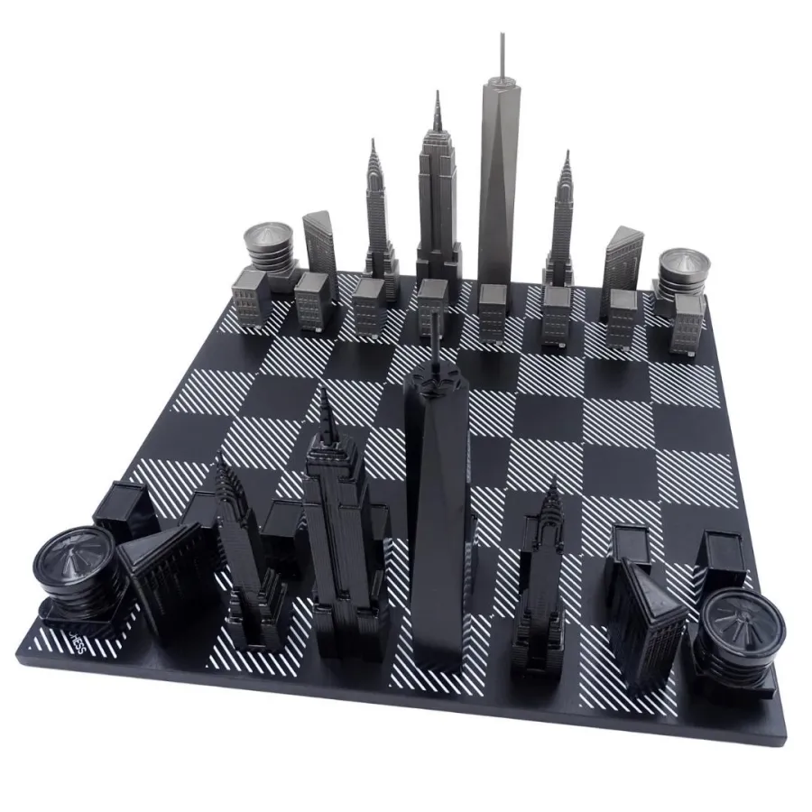 obrazek 3 Designerskie Szachy New York ze stali nierdzewnej