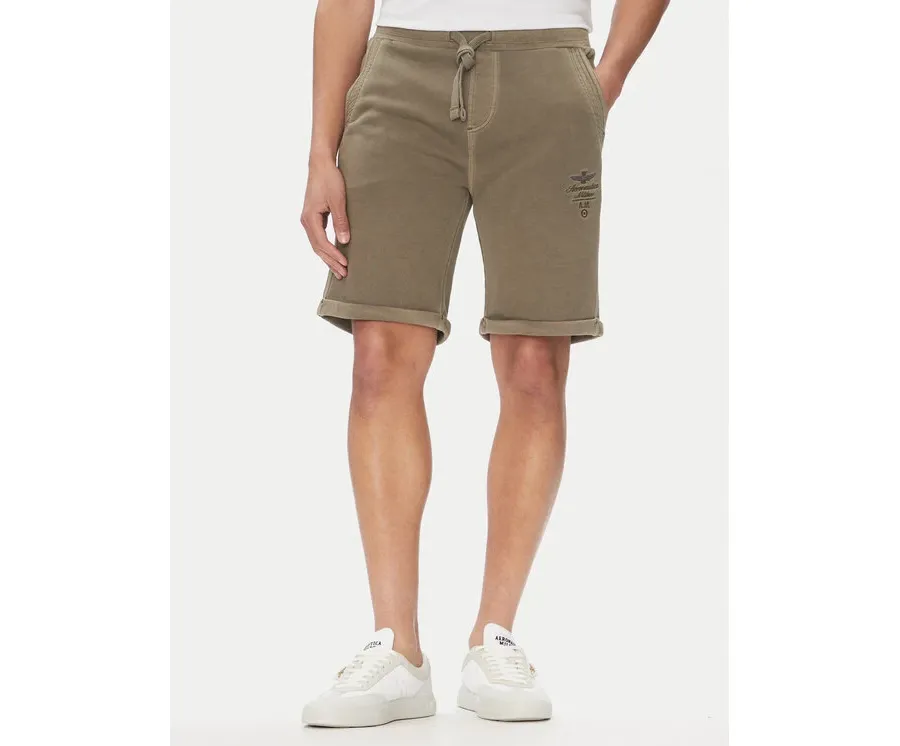 obrazek 1 Aeronautica Militare Szorty sportowe 251BF016F583 Khaki Regular Fit