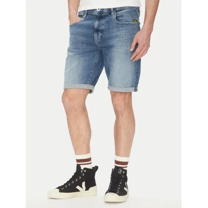 Zdjęcie G-Star Raw Szorty jeansowe 3301 D10481 D634 H096 Niebieski Slim Fit
