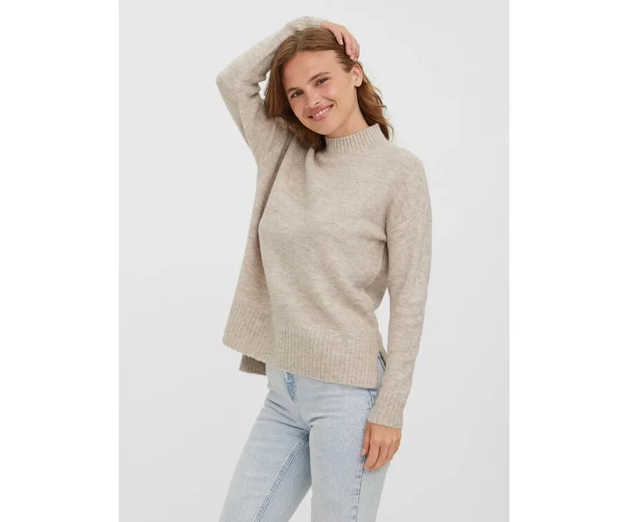 obrazek 1 Vero Moda Sweter 10269229 Beżowy Regular Fit