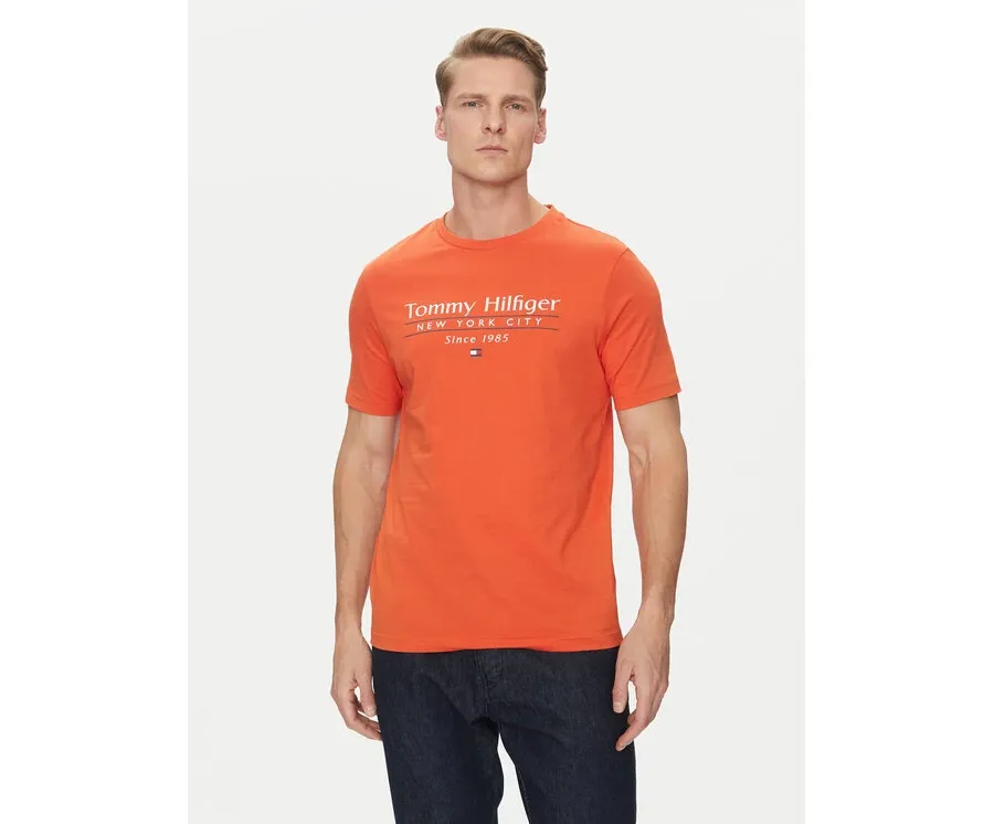 obrazek 1 Tommy Hilfiger T-Shirt Center Stack MW0MW38621 Pomarańczowy Regular Fit