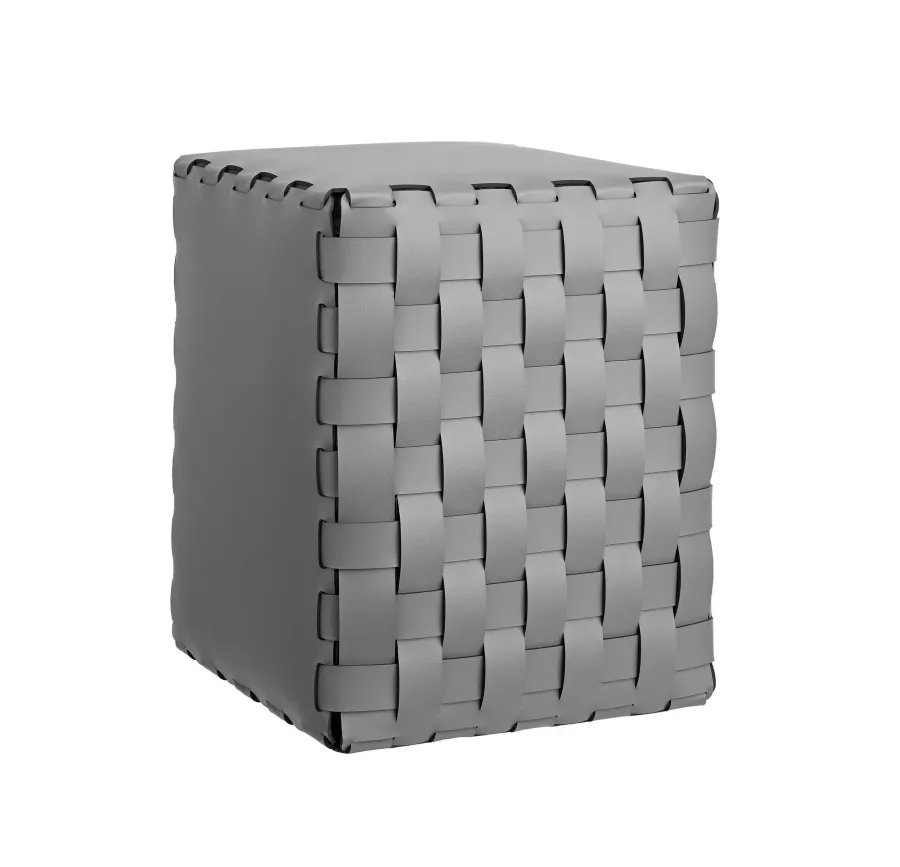 obrazek 1 Tapicerowana szara pufa Bottega 35x35xH40 cm