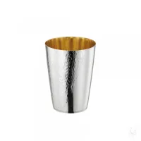 Picture Luminous silver kiddush cup with a modern form - Zaramella Argenti