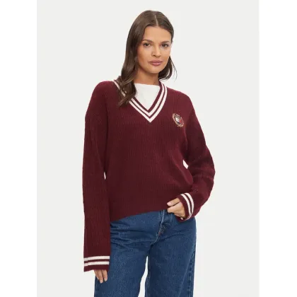Zdjęcie Tommy Jeans Sweter DW0DW19685 Bordowy Regular Fit