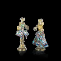Zdjęcie Para Murrine Goldonian z detalami z 24-karatowego złota
