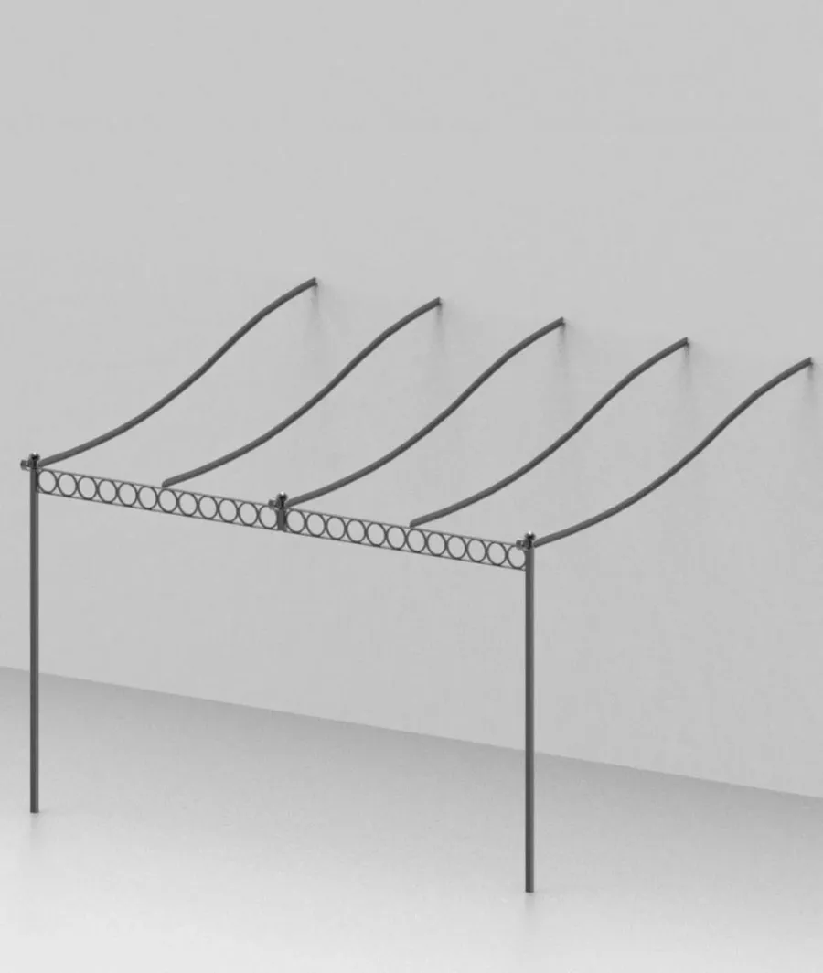 obrazek 1 Stylowa przyścienna pergola Tibisco 376×321 cm bez zadaszenia do wyjątkowego ogrodu