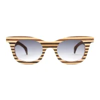 Picture Women's wooden striped glasses - Legno Light