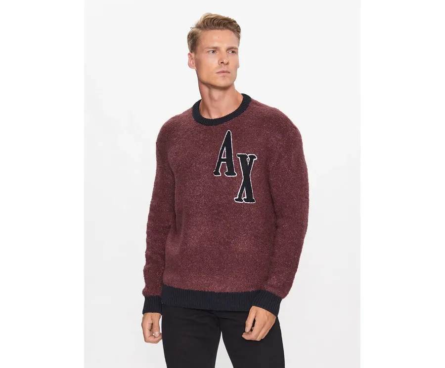 obrazek 1 Armani Exchange Sweter 6RZM2B ZM3GZ 14AU Bordowy Regular Fit