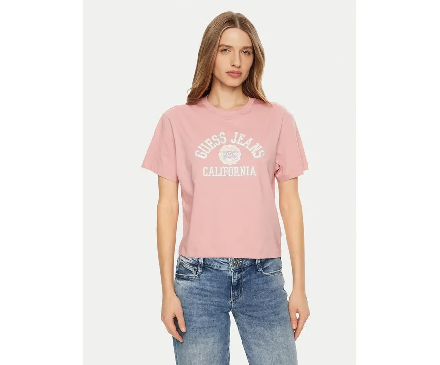 obrazek 1 Guess Jeans T-Shirt W5RI43 K8HM0 Różowy Regular Fit