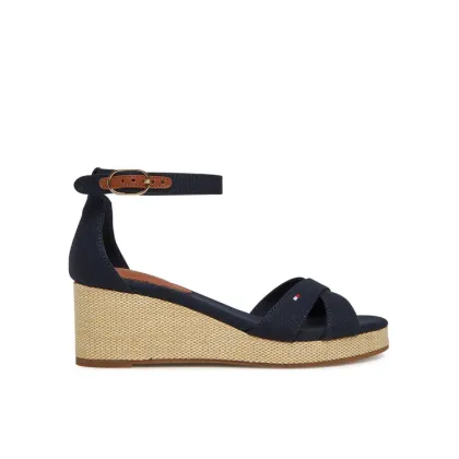 Zdjęcie Tommy Hilfiger Sandały Flag Criss-Cros Mid Wedge Espad FW0FW08481 Granatowy