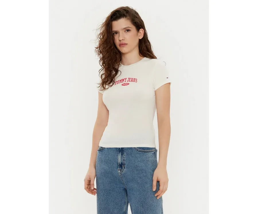 obrazek 1 Tommy Jeans T-Shirt DW0DW19435 Écru Slim Fit