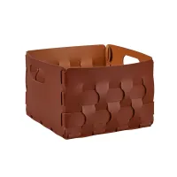 Zdjęcie Ekskluzywny kosz Dubai 25x25xH20 cm wykonany z bordowej skóry