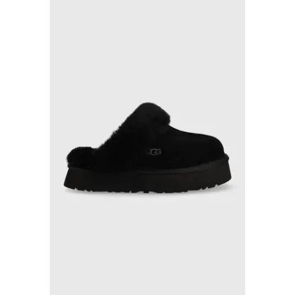 Zdjęcie UGG kapcie skórzane Disquette kolor czarny 1122550.BLK