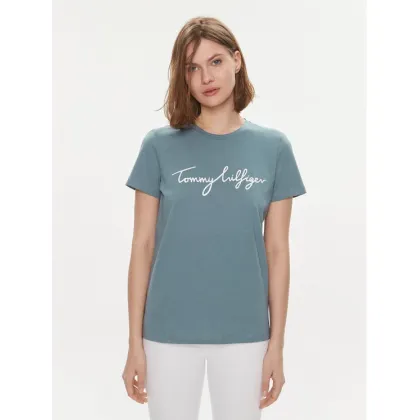 Zdjęcie Tommy Hilfiger T-Shirt Signature WW0WW41674 Niebieski Regular Fit