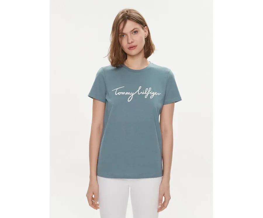 obrazek 1 Tommy Hilfiger T-Shirt Signature WW0WW41674 Niebieski Regular Fit
