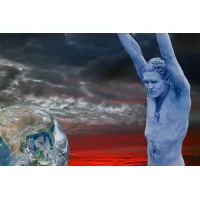 Zdjęcie Fotografia kolekcjonerska - Szczepan Kurzeja - Blue God - 40 cm x 60 cm