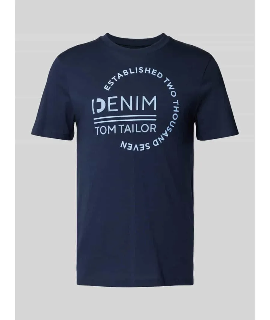 obrazek 1 T-shirt o kroju regular fit z dużym napisem z logo