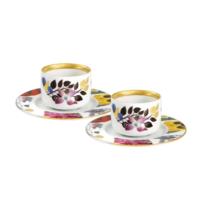 Zdjęcie Porcelanowy zestaw 2 filiżanek do kawy ze spodkami z wyjątkowej kolekcji Primavera – Vista Alegre