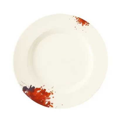 Zdjęcie Stylowy płaski okrągły 28-centymetrowy porcelanowy talerz z Niemiec – Tettau