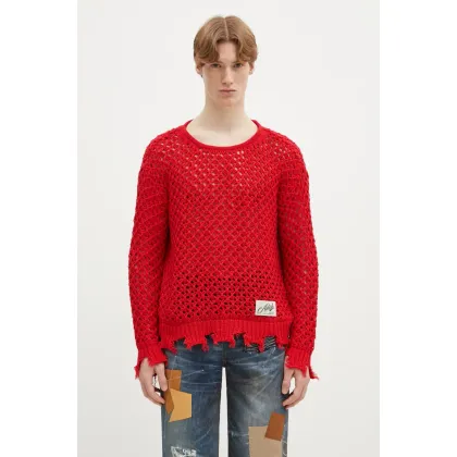 Zdjęcie Andersson Bell sweter Damaged Boatneck męski kolor czerwony ciepły atb1240u