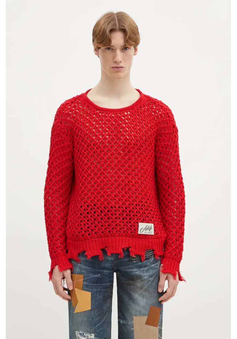 obrazek 1 Andersson Bell sweter Damaged Boatneck męski kolor czerwony ciepły atb1240u