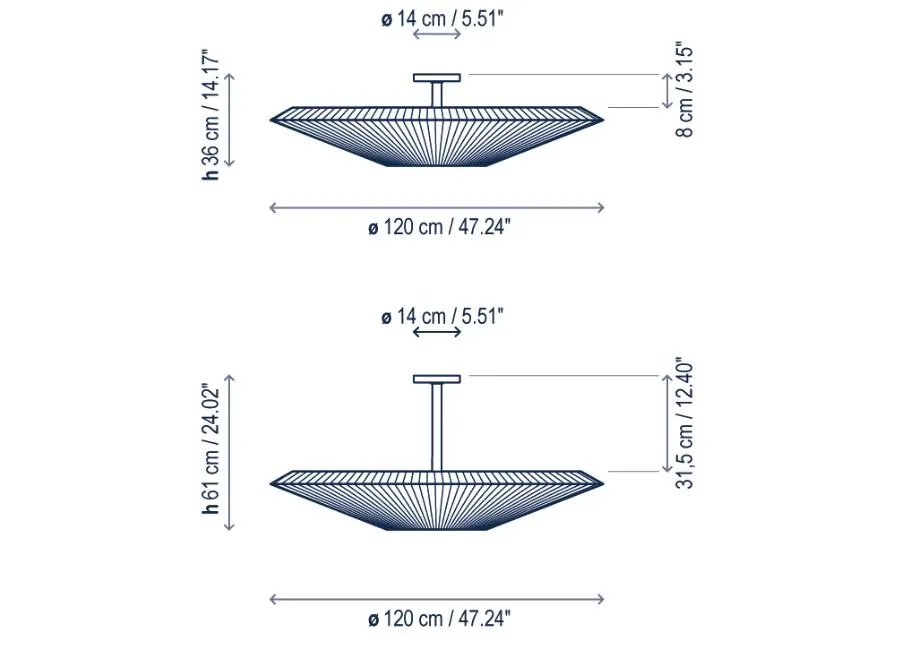 obrazek 2 Oświetlenie sufitowe premium do nowoczesnych wnętrz - ⌀ 120 cm