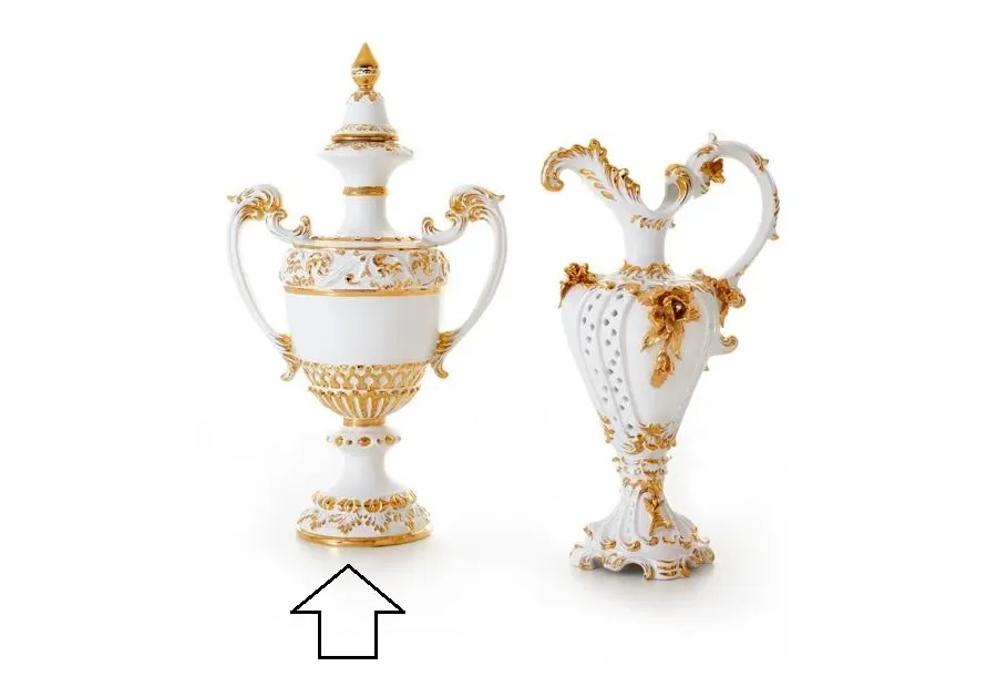obrazek 1 Włoski barokowy wazon z dwoma uchwytami i pokrywką wykonany z ceramiki - Ceramiche ML
