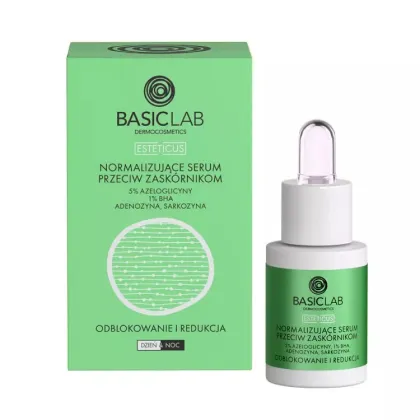 Zdjęcie BasicLab Esteticus Serum przeciw zaskórnikom z azeloglicyną 5% i BHA 1% 15ml 15 ml Basiclab Dermocosmetics