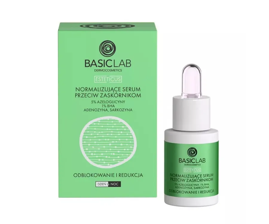 obrazek 1 BasicLab Esteticus Serum przeciw zaskórnikom z azeloglicyną 5% i BHA 1% 15ml 15 ml Basiclab Dermocosmetics