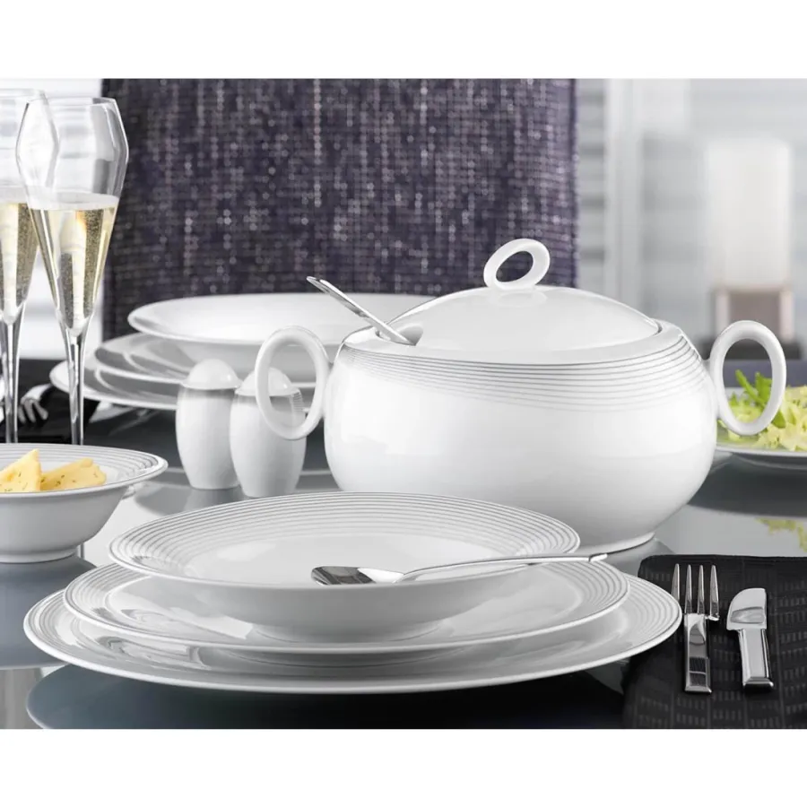 obrazek 3 Luksusowa duża porcelanowa filiżanka do kawy z nowoczesnym zdobieniem - Seltmann Weiden