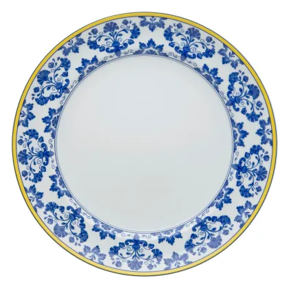 Zdjęcie Porcelanowy płaski okrągły talerz Castelo Branco z unikatowym motywem roślinnym - Vista Alegre