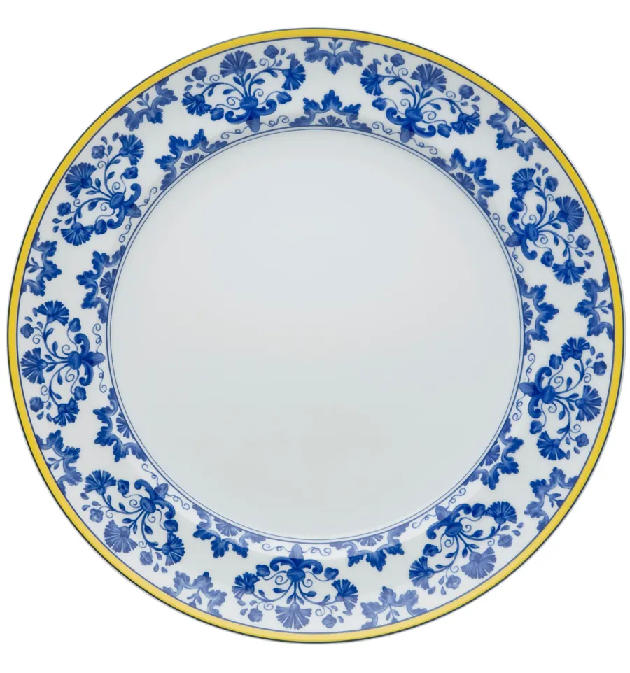 obrazek 1 Porcelanowy płaski okrągły talerz Castelo Branco z unikatowym motywem roślinnym - Vista Alegre